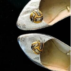 VINTAGE Silver & Gold SHOE Clips - Bluette Shoe Charms - Made In France
